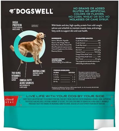 DOGSWELL Skin & Coat Jerky Dog Treats, Salmon, 18 oz. Pouch