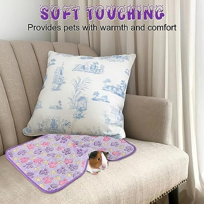 YUEPET Guinea Pig Blankets 3 Pack, Waterproof-Backed Fleece Liners, S