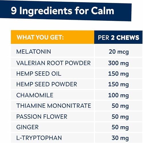 Hemp Calming Chews for Dogs - Stress&Anxiety Relief, Travel&Separation