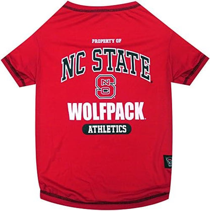 Pets First Collegiate NORTH CAROLINA STATE WOLFPACKS Dog T-Shirt, Medium. - Licensed Shirt for Pets Team Colored with Team Logos.- Premium Stretchable Materials for the Comfrot of your Dog & Cat.