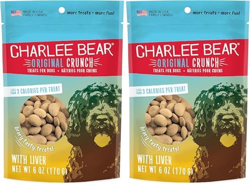 Charlee Bear Original Dog Treats, Chicken Liver, 6 oz (Pack of 2)