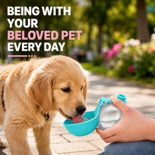 Portable Dog Water Bottle Pet Travel Water Bowl Dog Water Bottle (Blue, 01)