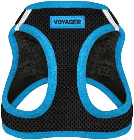 Voyager Step-in Air Dog Vest Harness - Black/Blue Trim, X-Large