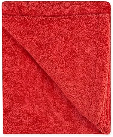 Bone Dry Pet Grooming Towel Collection Absorbent Microfiber X-Large, 41x23.5", Embroidered Red