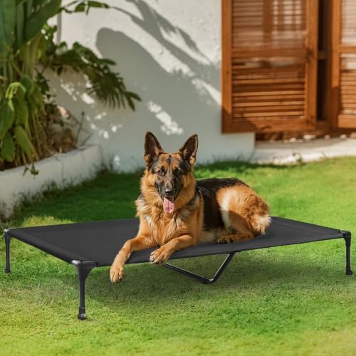 Veehoo Cooling Elevated Dog Bed, Portable Raised Pet Cot with Washable & Breathable Mesh, No-Slip Feet Durable Dog Cots Bed for Indoor & Outdoor Use, X Large, CWC1803-XL