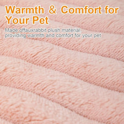 Cat Beds for Indoor Cats,Washable Round Donut Dog Bed(Pink, S)