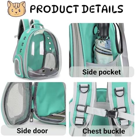 Cat Backpack Carrier Bubble Carrying Bag (Green)