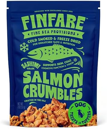 Finfare Freeze Dried Salmon Meal Topper for Dogs, 2oz Crumbles