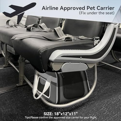 Petsfit Cat Carrier with Wheels, Removable Spinner Wheels, Up to 13 lb