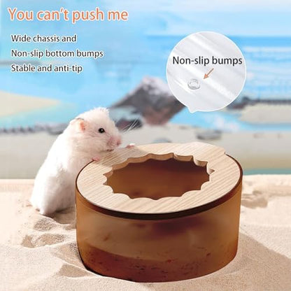 Marchul Hamster Sand Bath Container, Hamster Sand Bath Box with Cleaning Scoop, Brown Hamsters Bathtub Bathroom Toilet, Easy to Clean, Hamsters Litter Box for Gerbil