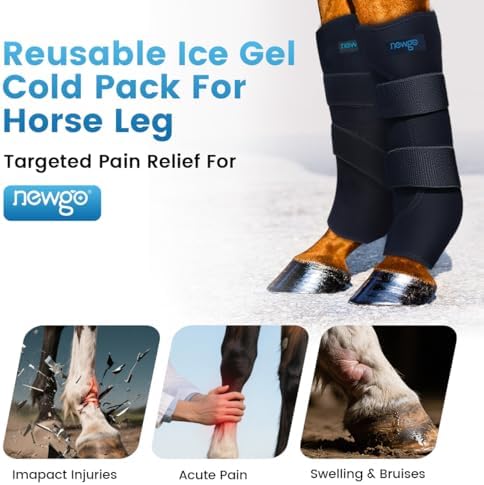 NEWGO Horse Ice Pack, 2 Wraps with 4 Reusable Gel Packs