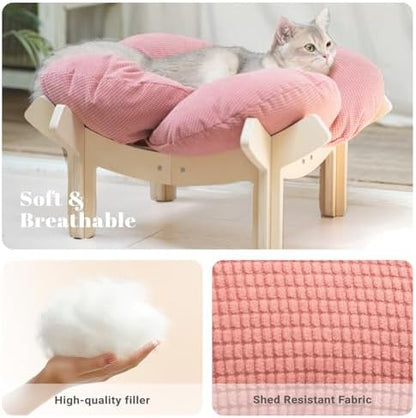 CHEERHOME PETS Elevated Cat Bed for Indoor Cats Couch Sofa Flower