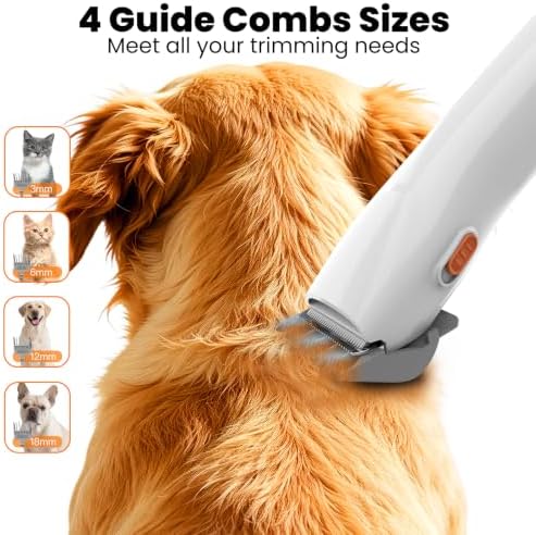 PG10 Dog Grooming Vacuum with Electric Clipper & Shedding Brush, 12,000Pa Suction Pet Grooming Vacuum for Dogs, Low Noise Pet Hair Vacuum with Grooming Kit for Home Shedding and Trimming