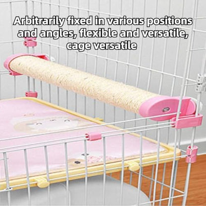 Rabbit Scratching Posts Cage - Rabbit Scratching Pole Designed for Cage Bunny Scratcher Sisal (Pink)
