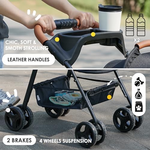 Zoosky 3 in 1 Dog Stroller, Folding Pet Stroller w/Removable Carrier