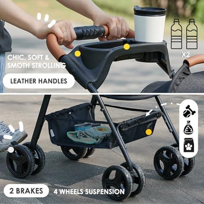 Zoosky 3 in 1 Dog Stroller, Folding Pet Stroller w/Removable Carrier