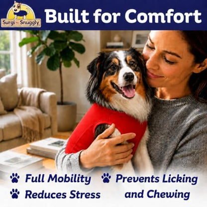 Surgi Snuggly Dog Surgery Recovery Suit, Cone Alternative, Spay/Neuter L