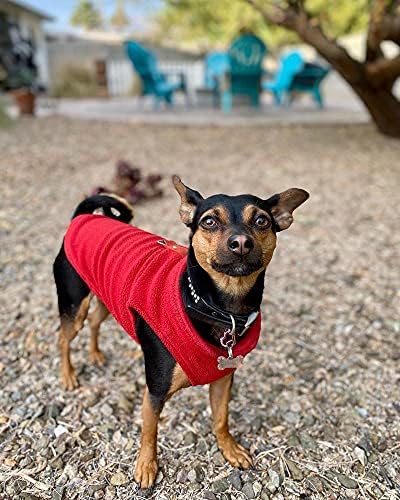 Gooby Fleece Vest Dog Sweater, Red, Large