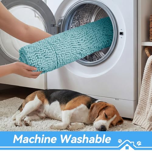 Bcoimo Super Absorbent Dog Door Mat, 36"*24" Anti Slip Mat for Muddy Paws
