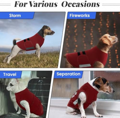 MIGOHI Dog Anxiety Relief Coat,M, Rosy-Red