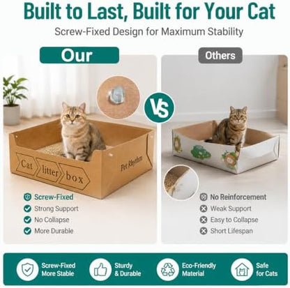 Disposable Cat Litter Box for Big Cats (20''x16''x6'')