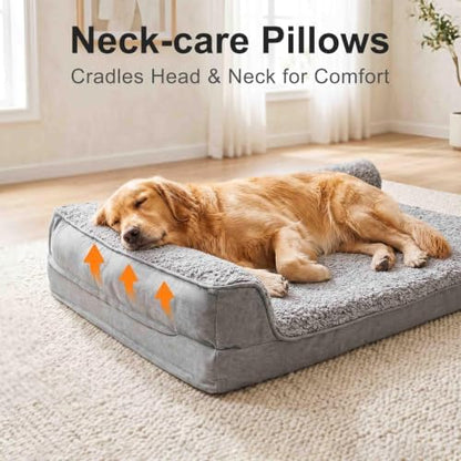 Orthopedic Dog Bed for Large Dog Senior Dog with Dog Massager, Pet Toys,36"