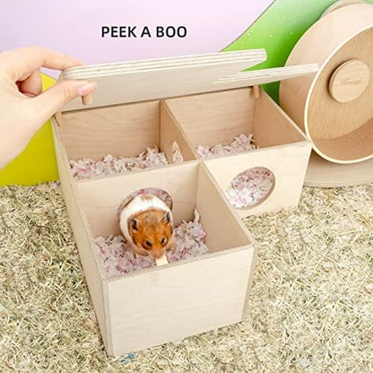 Niteangel Multi-Chamber Hamster House Maze: 1 Entrance 3 Rooms Maze Habitat