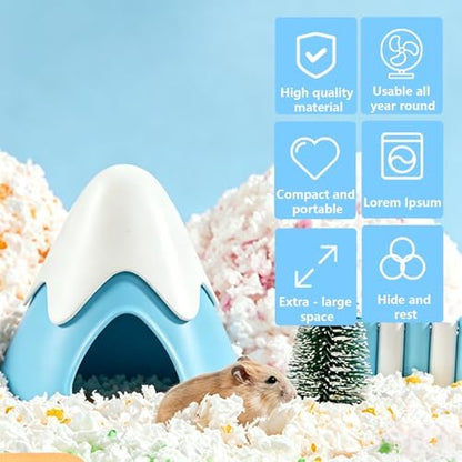 Hamster Hideout, Snowy Mountain Shape Hamster Hide House