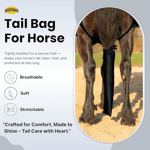 RESISTANCE Spandex Horse Tail Bag Only for Horses - 23"x10" Ties, Nylon Material - to Keep The Horse Tail Clean and Protected - Pink (Pack of 1)