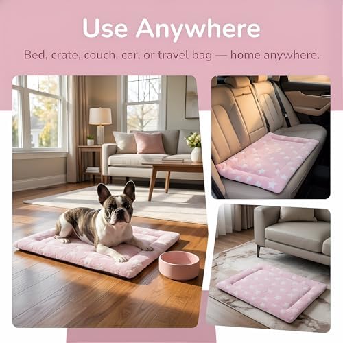 Dog Bed Mat - Soft Crate Pad for Kennel, Durable Pet Bed for Small Dogs & Cats - Comfort Support for Pet Crate, Cage, House