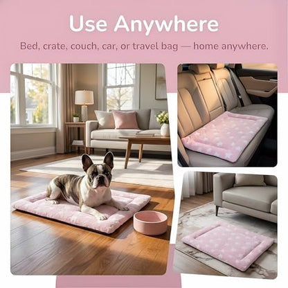 Dog Bed Mat - Soft Crate Pad for Kennel, Durable Pet Bed for Small Dogs & Cats - Comfort Support for Pet Crate, Cage, House