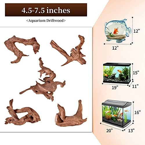 majoywoo Natural Small Driftwood for Aquarium Decor Fish Tank Decorations
