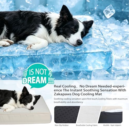 Cooling Dog Bed for 2XL Large Dogs, QMAX>0.5 Waterproof Pet Beds