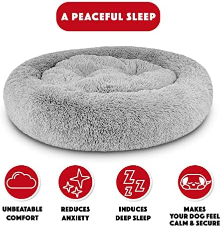 The Dog’s Bed Calming Donut Dog Bed, Machine Washable Removable Zip Cover