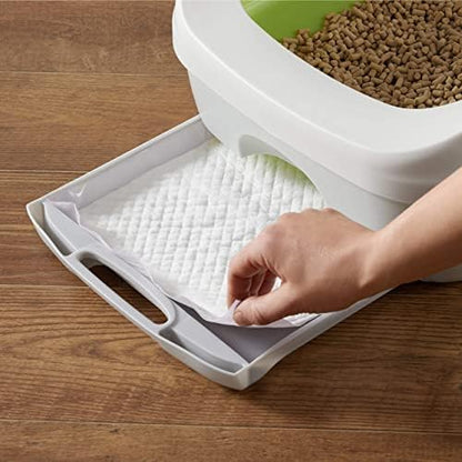 Amazon Basics Cat Pee Pads, Super Absorbent, Odor Control, Universal Fit for Litter Box, Disposable, Multi Cat, Unscented, Purple, 40 Count