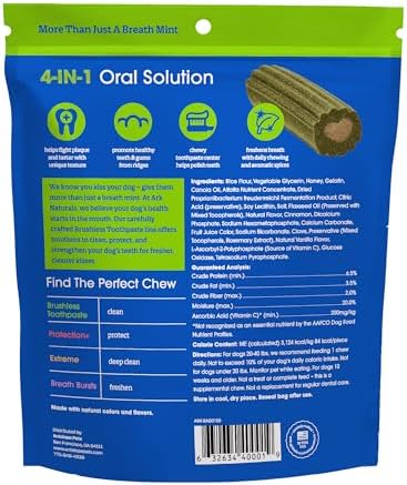 Ark Naturals Brushless Toothpaste Dog Dental Chews - Medium Breeds (18 ct)