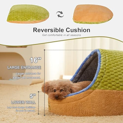 Cute Cat Beds for Indoor Cats, Cat Cave Bed for Kittens, Hideaway Cat House