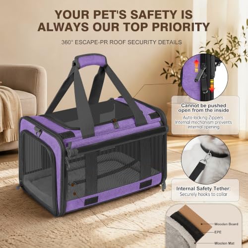 Soft Sided Cat Carrier for Anxious Pets with Privacy Roller Blinds