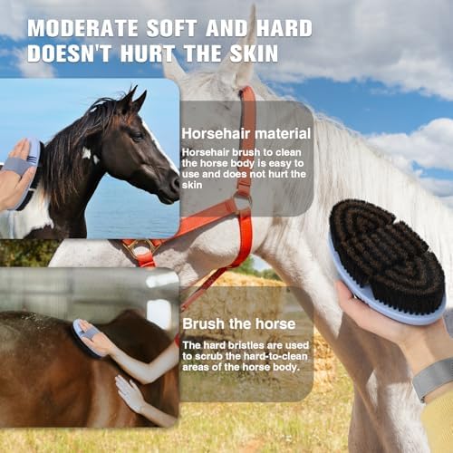 Soft Horsehair Horse Face Brush Flexible Horse Brush for Grooming