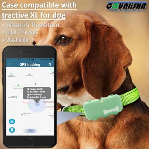 2 Pack Silicone Holder Compatible for Tractive XL GPS Tracker (Black,Green)