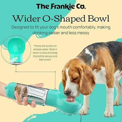 4 in 1 Dog Water Bottle Portable, Leakproof Travel Pet Water Bottle 10oz