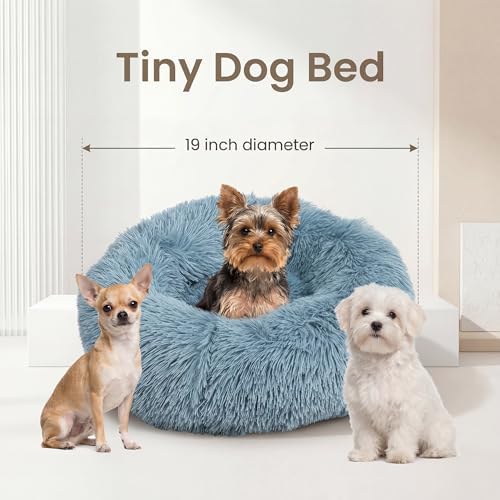 Calming Donut Small Dog Bed for Chihuahua Yorkie Maltese Shih Tzu
