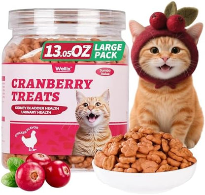 Wellix 13.05 oz Urinary Tract Cat Treats, Cranberry & D-Mannose for UT Aid