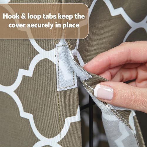 Midwest Homes for Pets Dog Crate Cover with Teflon Fabric Protector, Poly-Cotton Privacy Kennel Cover Fits Most 36-Inch Crates, Brown Designer Print, Washable, Reduces Barking