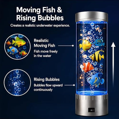 Bubble Fish Lamp with Color-Changing LED, Sensory Aquarium Light