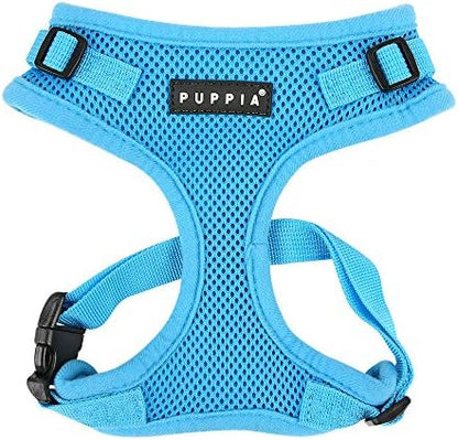 Authentic Puppia RiteFit Harness with Adjustable Neck, Sky Blue, Small
