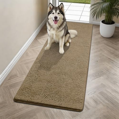 Bcoimo Super Absorbent Dog Door Mat, 60"*24" Anti Slip Mat for Muddy Paws