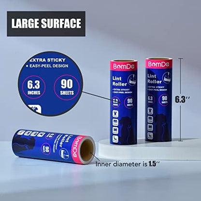 Extra Sticky Large Surface Lint Roller, 6.3''Wide Roller for Pet Hair