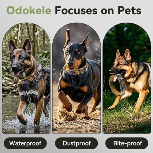 2026 Upgrade Waterproof Tactical AirTag Dog Collar, Built in AirTag Holder