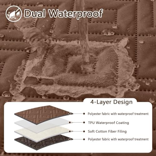 hyha Waterproof Reversible Dog Blanket, Pet Blanket for Sofa Couch